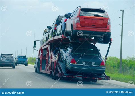 Big Truck With Car-hauling Trailer Stock Photo | CartoonDealer.com #11110788