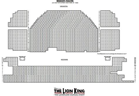 The Lion King Broadway Tickets - Orchestra Seat Area