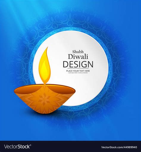 Beautiful blue background diwali Royalty Free Vector Image