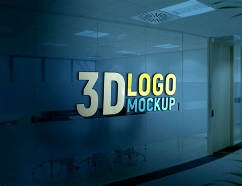 Free PSD Logo Mock-up on Office Glass Wall – GraphicsFamily