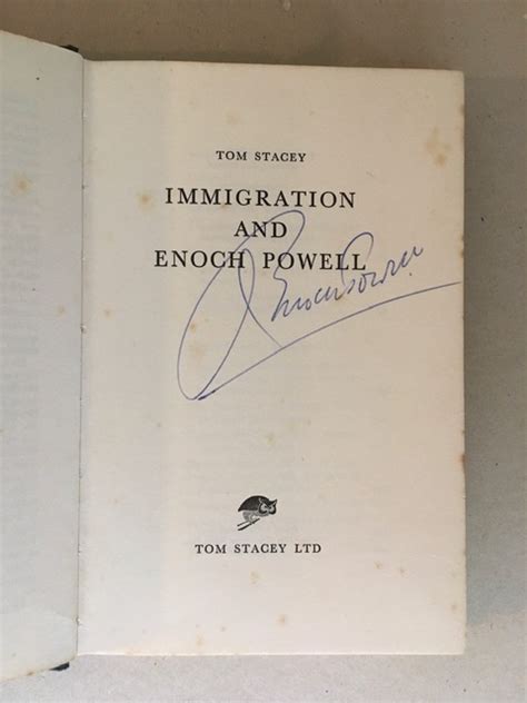 Immigration and Enoch Powell by Stacey,Tom: Very good Hardcover (1970) First edition. | Curtle ...