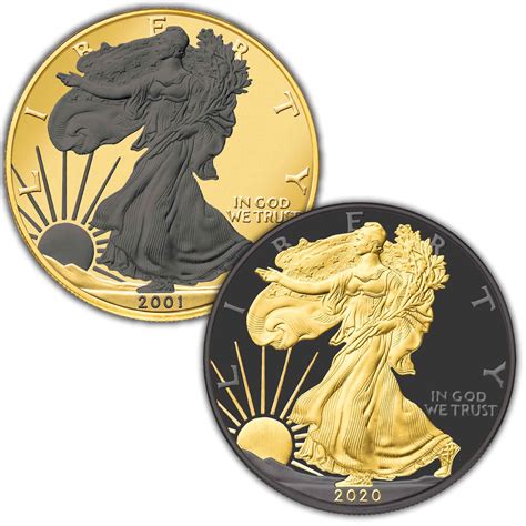 Ruthenium and Gold-Highlighted American Eagle Silver Dollars