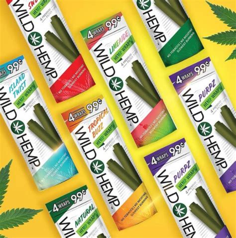 100 natural flavoured Hemp Blunt Wraps