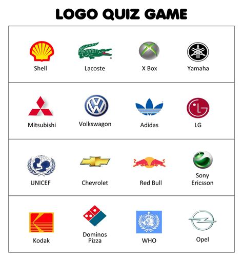 Free Printable Guess The Logo Game - Printable Form, Templates and Letter