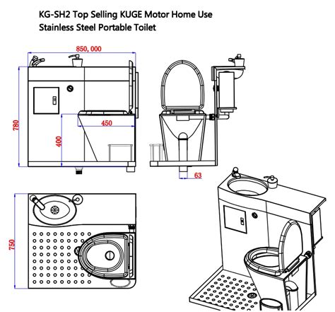 Kuge Stainless Steel Rv Toilet For Bus One Piece Motor Home Western Type Of Toilet Bowl With ...