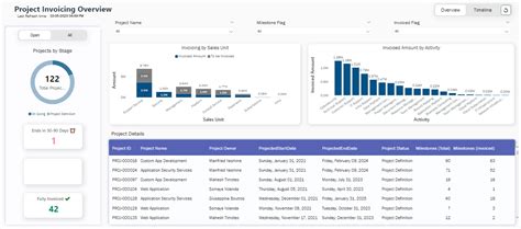 ERP Projects view dashboard | Metricalist