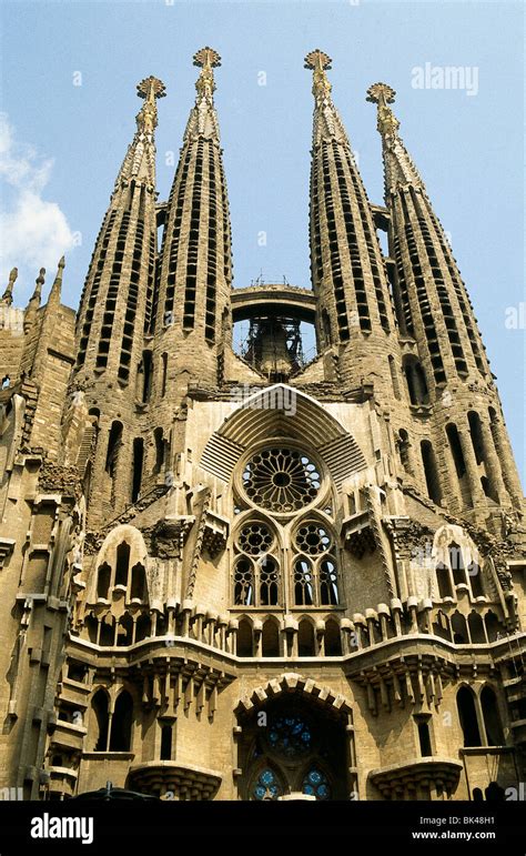 Cathedral La Sagrada Familia in Barcelona, Spain - The cathedral was designed by Catalan ...