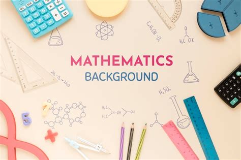 Free PSD | Mathematics background with rulers and calculators