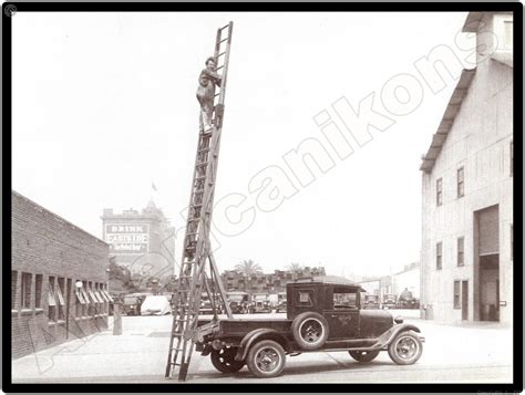 Ford Trucks Collectible Metal Sign: Vintage Pickup Truck w/ Ladder ...