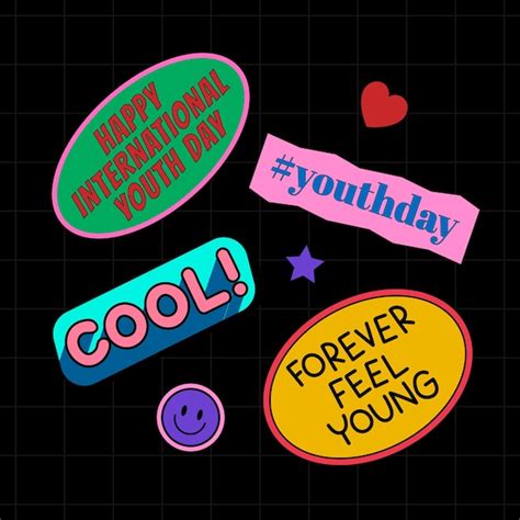 Free Vector | Fun and colorful word stickers set vect