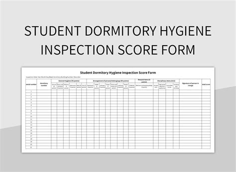 Free Student Dormitory Templates For Google Sheets And Microsoft Excel ...