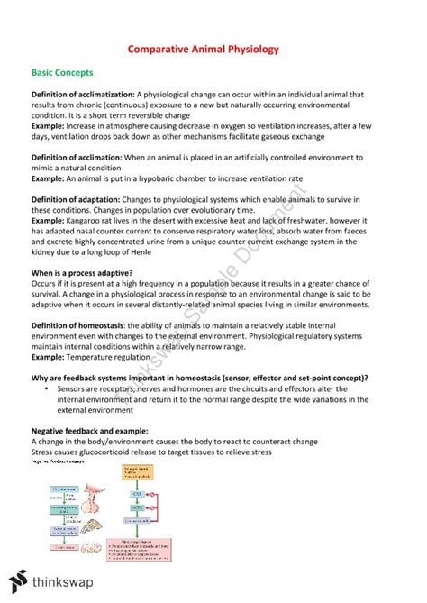 Complete Notes for Comparative Animal Physiology 2015 | ZOOL20006 ...