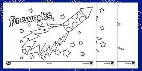 Fireworks / Bonfire Night Colouring Sheets (teacher made)