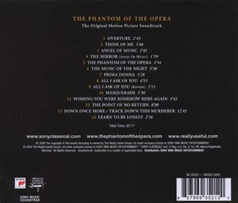 Motion pictures phantom of the opera songs - namever