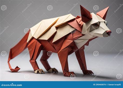 Paper Origami Animal Isolated on Solid Color Background. Ai Generative ...