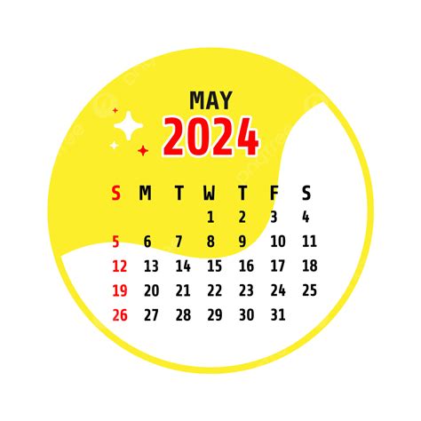 May 2024 Calendar Transparent Background Vector, Calendar 2024, May 2024, May 2024 Calendar PNG ...