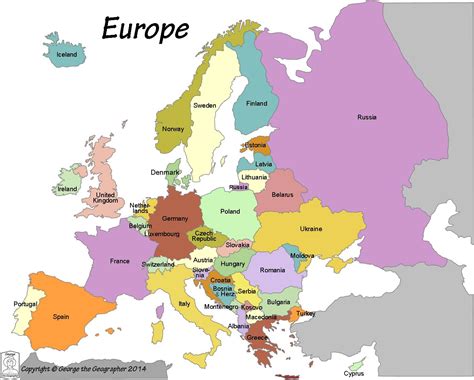 Map Of Europe Printable - Printable Word Searches
