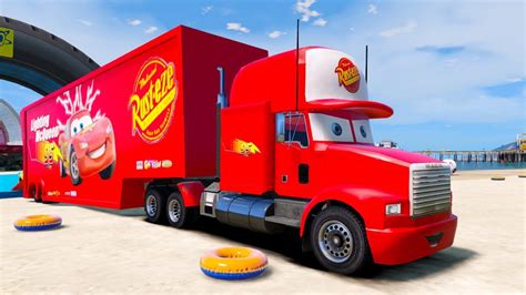 Colors Lightning McQueen Transportation w/ Mack Truck Hauler - Disney Ca... | Lightning mcqueen ...