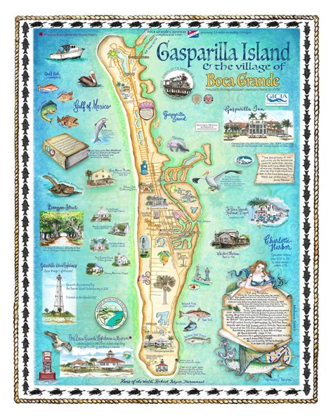 Boca Grande Map/ Gasparilla Island | Etsy