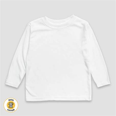 Blank Toddler Long Sleeve T-Shirts - 100% Cotton | KidsBlanks