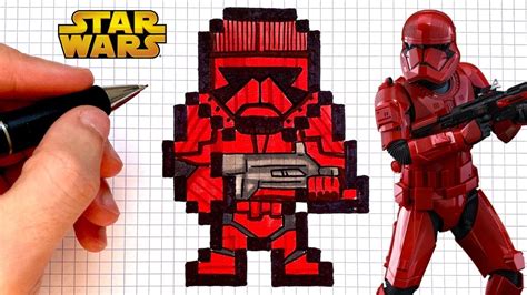 COMO DIBUJAR STORMTROOPER PIXEL ART STAR WARS - YouTube