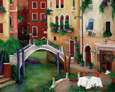 Trattoria By The Canal Painting by Betty Lou - Pixels