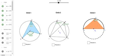 Circle Theorems: Angle properties – GeoGebra