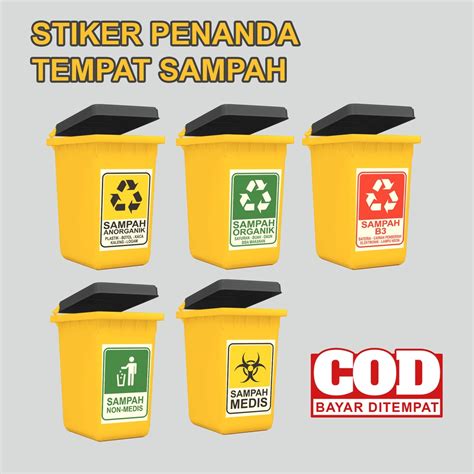 Jual Stiker Penanda Tempat Jenis Sampah | Stiker Sampah Organik | Stiker Sampah Anorganik ...