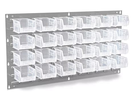 Wall Mount Panel Rack - 36 x 19" with 5 1/2 x 4 x 3" Clear Bins H-1909C - Uline