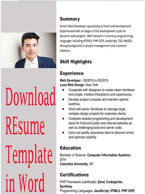 The Best Top CV Sample Template in Word 2023 - Jobs4mine