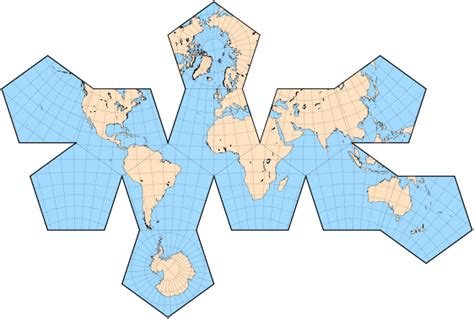 Polyhedral earth globe map: a gnomonic projection on a regular dodecahedron... whatever that ...