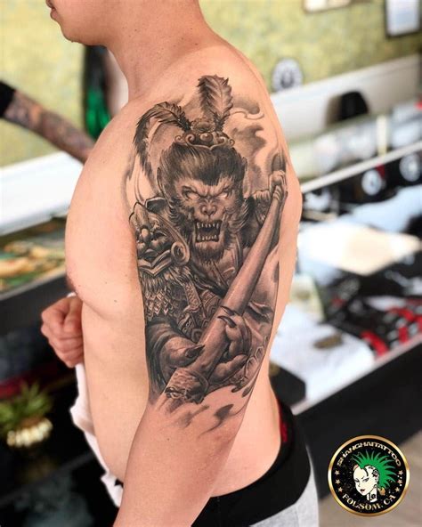 101 Amazing Monkey King Tattoo Designs You Need To See! | King tattoos ...