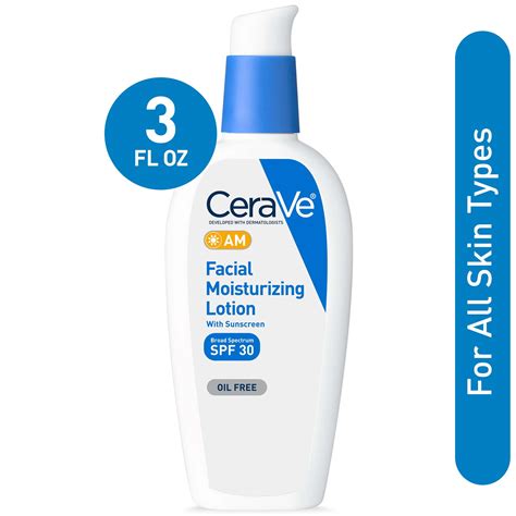 CeraVe AM Face Moisturizer Lotion with Sunscreen SPF 30 for Normal to ...