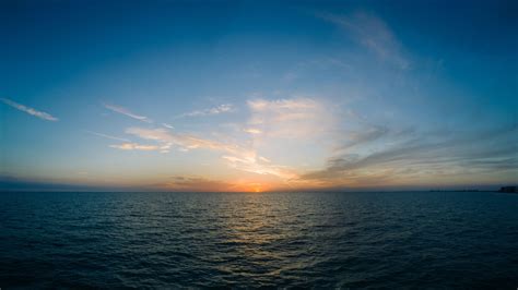 sea, horizon, sunset, clouds, sky 4k sunset, Sea, Horizon | Sky images ...