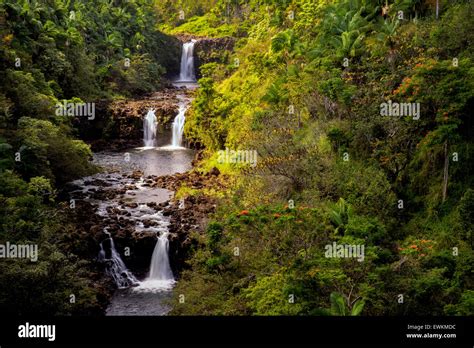 UmaUma Falls. Hawaii, The Big Island Stock Photo - Alamy