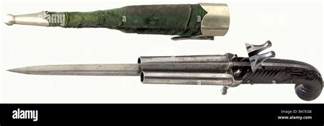 A double-barrelled percussion dagger-pistol, Dumouthier, Paris, circa ...