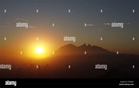 Mountain with Sunrise Behind (Cerro de la Silla Stock Photo - Alamy