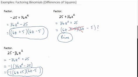 Factoring Binomials With Two Variables