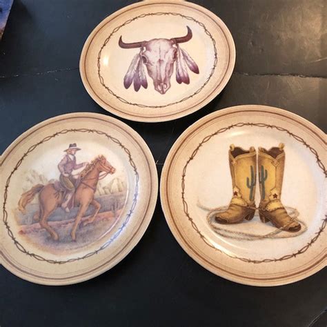 Decorative Western Cowboy Themed Wall Plates Free Shipping | Etsy