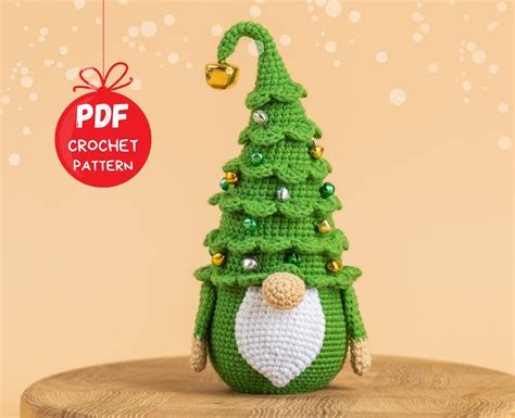 Crochet Patterns Christmas Tree Gnome, Christmas Amigurumi Gnome Pattern, Crochet Winter Gnome ...