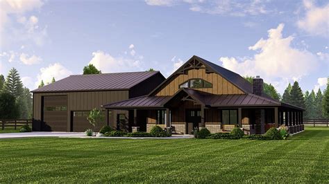 House Plan 41889 - Barndominium Style with 2050 Sq Ft, 3 Bed, 2 B