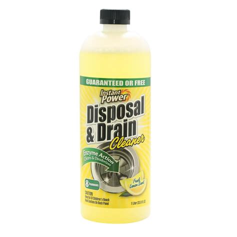 Instant Power Disposal & Drain Cleaner, Lemon Scent, 33.8 Fluid Ounce ...