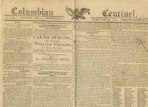 Columbian Centinel Newspaper Issue February 26, 1812: (1812) Magazine / Periodical | Back of ...