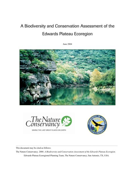 (PDF) A Biodiversity and Conservation Assessment of the Edwards Plateau ...