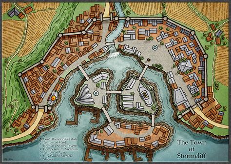 Town map I made for my D&D game. : r/mapmaking