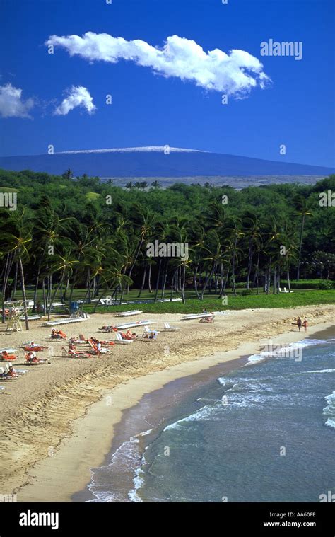 Kauna oa Beach at Mauna Kea Hotel Island of Hawaii Hawaii USA Stock ...