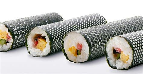 Laser-Cut Seaweed Wraps Sushi Rolls in Intricate Japanese Designs