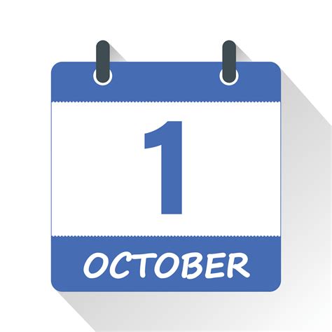 October 1 Daily Calendar icon Reminder Design 27004952 Vector Art at ...