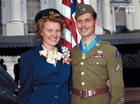 Desmond Thomas Doss & his wife Dorothy after receiving the Medal of Honor from President Harry ...