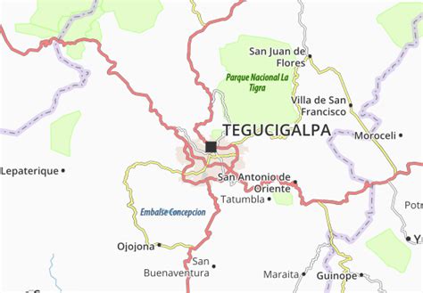 Mapa MICHELIN Tegucigalpa - mapa Tegucigalpa - ViaMichelin